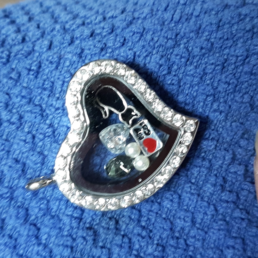 Rhinestone Locket With Charms